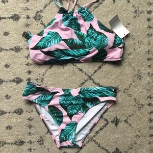 Tropical Print Halter neck bikini Sz L